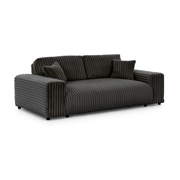 Tamsiai pilkos spalvos iš kordinio velveto sofa 213 cm Justin – Ropez