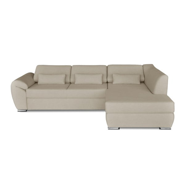 Smėlio spalvos kampinė sofa-lova "Windsor & Co. Sofos Epsilon, dešinysis kampas