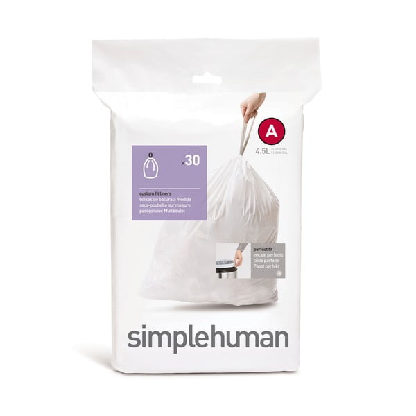Ištraukiami šiukšlių maišai 30 vnt. 4,5 l A – simplehuman