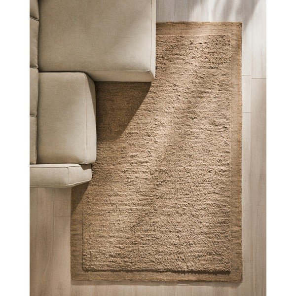 Rankų darbo smėlio spalvos iš vilnos kilimas 200x300 cm Marely – Kave Home-image-1