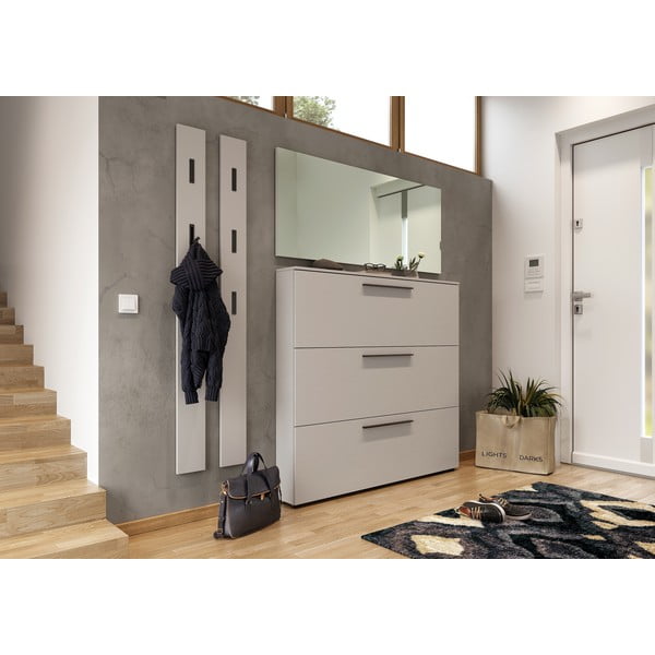 Smėlio pilkos spalvos atlenkiama batų lentyna Utah - Germania-image-3