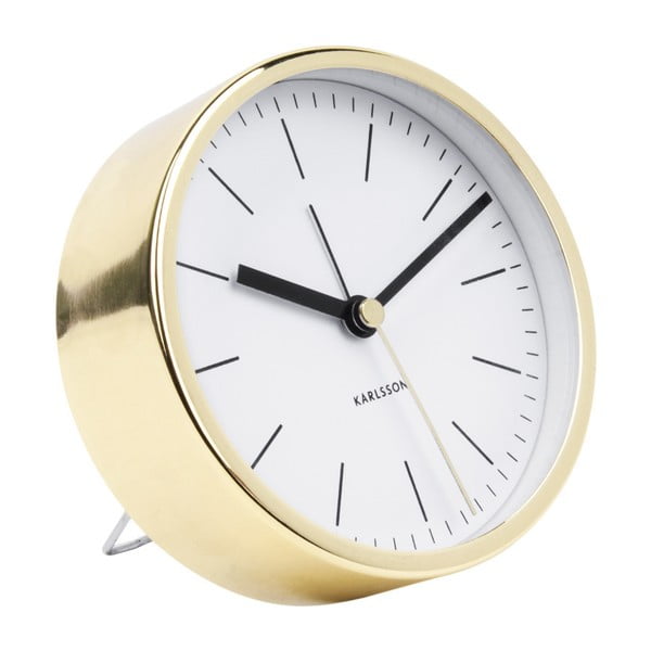 Baltas stalinis laikrodis su auksinėmis detalėmis Karlsson Minimal, ⌀ 10 cm