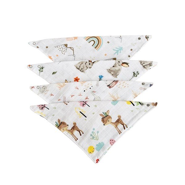 Balti muslino šliaužtinukai, 4 vnt. Mila - Lydia&Co