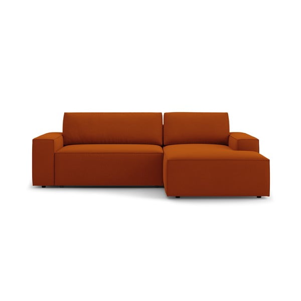 Sulankstoma kampinė sofa raudonos plytų spalvos (su dešiniuoju kampu) Jodie – Micadoni Home