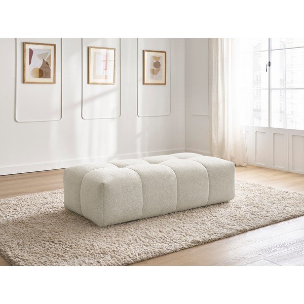 Baltos spalvos iš šenilinio audinio taburetė Everest – Bobochic Paris-image-1