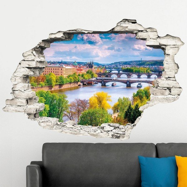 3D sieninis lipdukas Ambiance Prague Spring, 90 x 60 cm-image-1