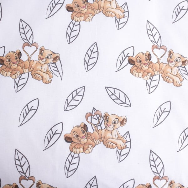 Šviesiai geltonos spalvos iš medvilnės vaikiška patalynė vaikiškai lovai 100x135 cm Lion King "Best Friends" – Jerry Fabrics-image-4