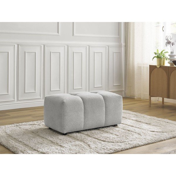 Šviesiai pilkos spalvos taburetė iš šenilinio audinio Roxelane – Bobochic Paris-image-1