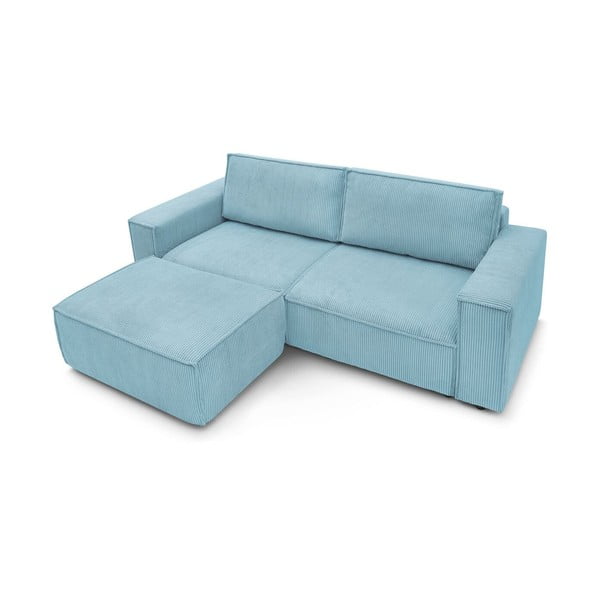 Mėtų spalvos iš kordinio velveto sulankstoma/su sandėliavimo vieta sofa 245 cm Nihad – Bobochic Paris-image-4