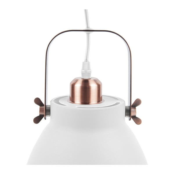 Baltas pakabinamas šviestuvas su vario spalvos detalėmis Leitmotiv Mingle, ⌀ 26,5 cm-image-1