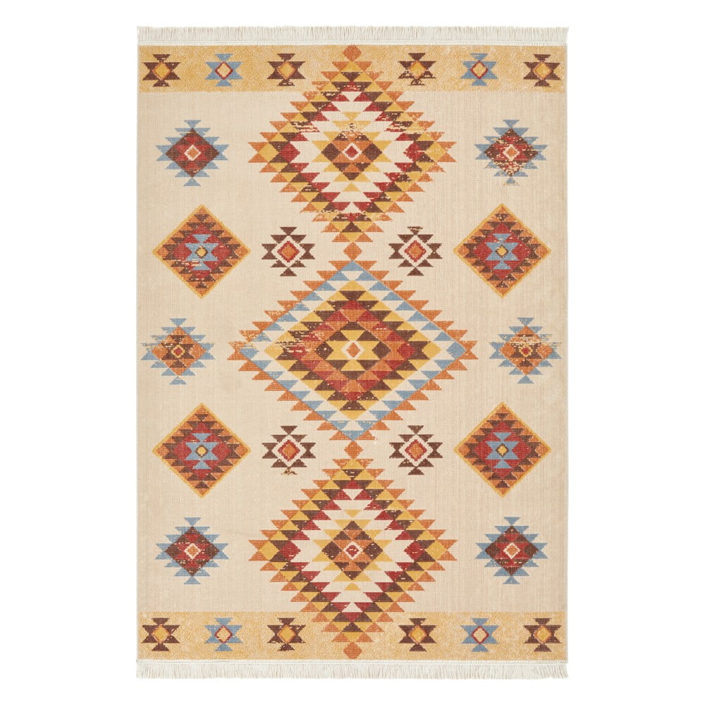 Oranžinės-smėlio spalvos kilimas su dalimi perdirbtos medvilnės Nouristan, 120 x 170 cm