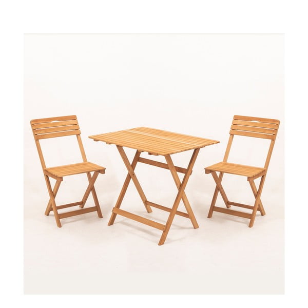 Sodo valgomojo komplektas iš bukmedžio masyvo natūralios spalvos 2 žmonėms – Floriane Garden-image-1