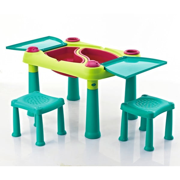 Vaikų žaidimų stalo ir 2 kėdžių rinkinys Curver Creative