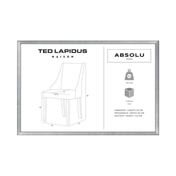 Kreminės baltos spalvos kėdė su tamsiai rudomis buko medienos kojomis Ted Lapidus Maison Absolu-image-3