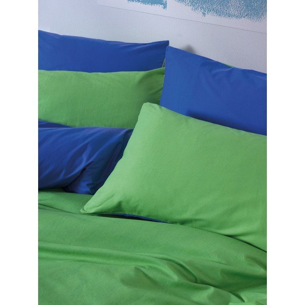 Žalios spalvos/mėlynos spalvos iš ranforce medvilnės dvigulė/itin ilga patalynė su paklode/4 dalių 200x220 cm Sage – Mijolnir-image-2