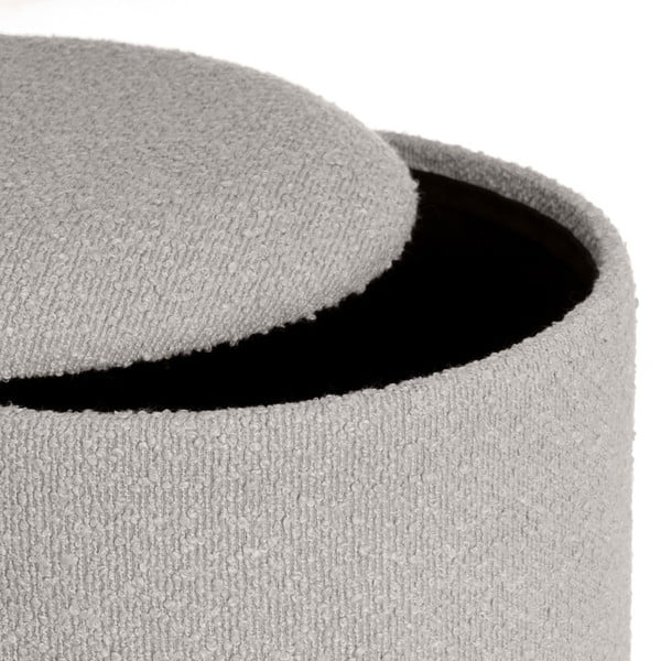 Šviesiai pilkos spalvos pufai 2 vnt. iš boucle – Casa Selección-image-1