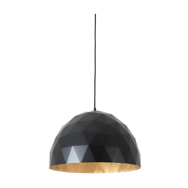 Juodas pakabinamas šviestuvas su auksinėmis detalėmis "Custom Form Leonard", ø 50 cm