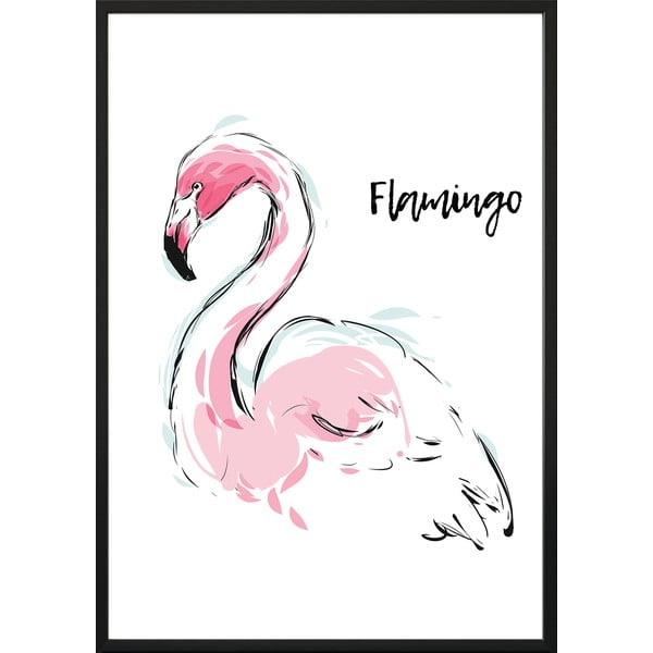 Plakatas DecoKing Flamingo akvarelė, 70 x 50 cm