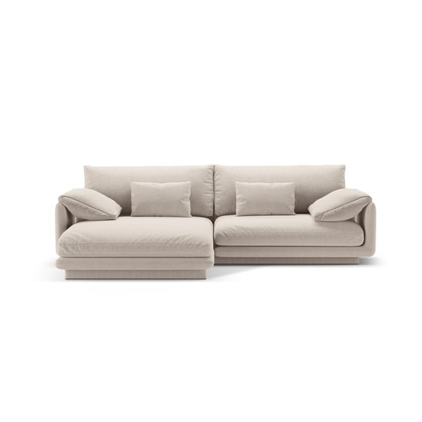 Kampinė sofa smėlio spalvos (su kairiuoju kampu) Torino – Micadoni Home