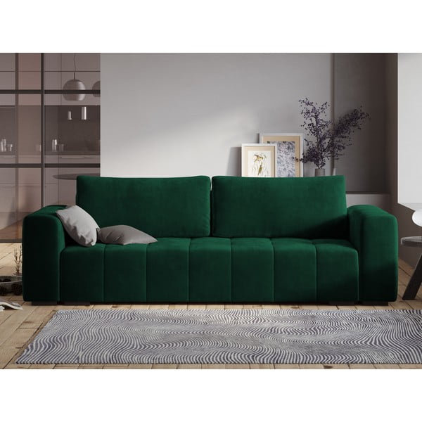 Žalia aksominė sofa-lova Milo Casa Luca-image-1