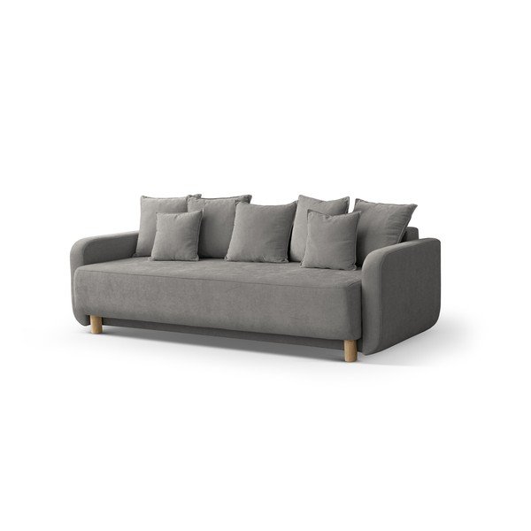 Pilkos spalvos sulankstoma/su sandėliavimo vieta sofa 231 cm Elen – Micadoni -image-1