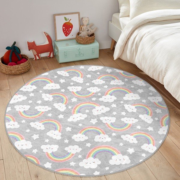 Vaikiškas kilimas pilkos spalvos ø 120 cm Comfort – Mila Home-image-2