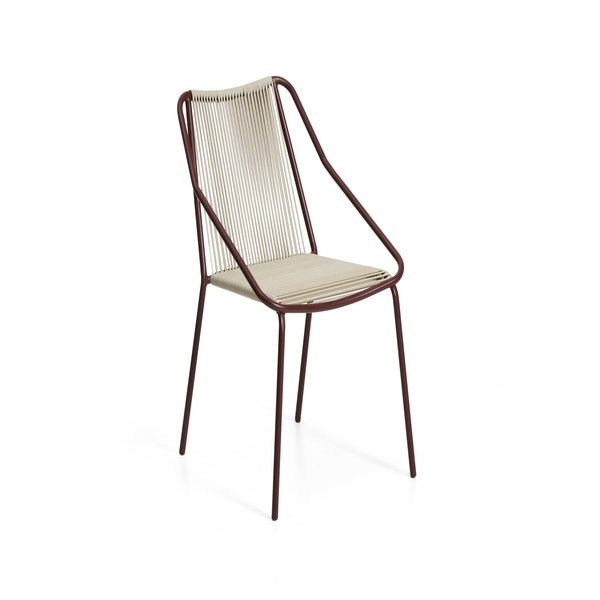 Bordo spalvos/kreminės spalvos sodo kėdė Zivia – Kave Home-image-2