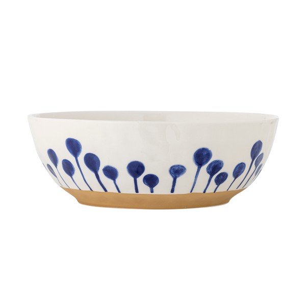 Baltos spalvos/mėlynos spalvos iš keramikos dubuo ø 28 cm Linora – Bloomingville