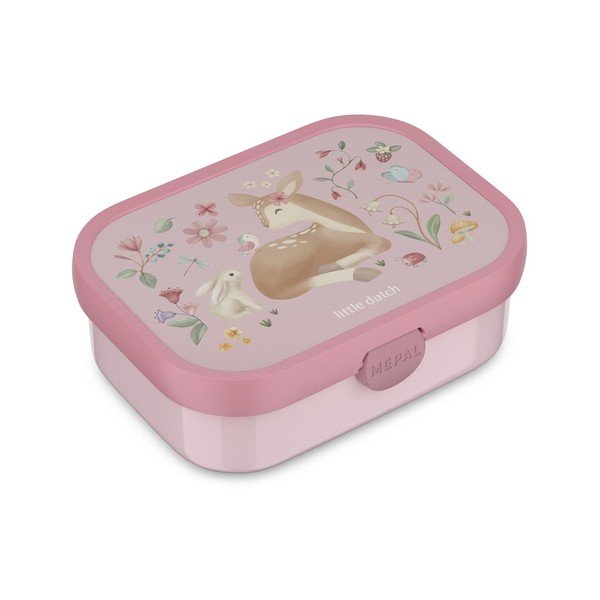 Šviesiai rožinės spalvos iš plastiko vaikiška pietų dėžutė Fairy Garden by Little Dutch – Mepal