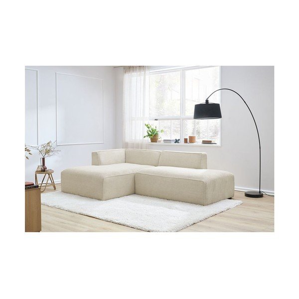 Smėlio spalvos iš kordinio velveto modulinė kampinė sofa (su kairiuoju kampu/„L“ formos) Megeve – Bobochic Paris-image-3