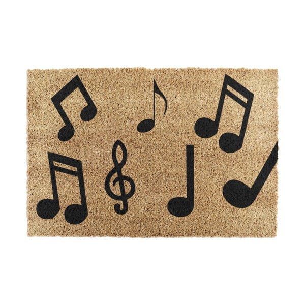 Iš kokoso pluošto grindų kilimėlis 40x60 cm Music Notes – Artsy Doormats
