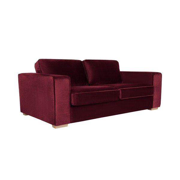 Kosmopolitinio dizaino Čikagos bordo spalvos trijų vietų sofa-image-3