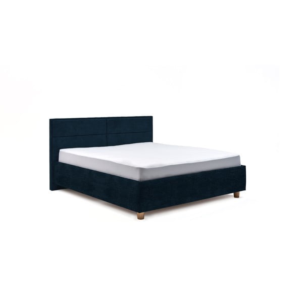 Tamsiai mėlyna dvigulė lova su daiktadėže ProSpánek Grace, 160 x 200 cm
