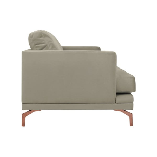 "Windsor & Co Sofos Jupiter" smėlio spalvos trijų vietų sofa su aukso spalvos atrama kojoms-image-2