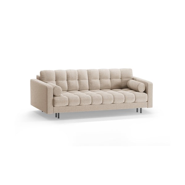 Smėlio spalvos iš boucle sulankstoma/su sandėliavimo vieta sofa 222 cm Bali – Cosmopolitan Design-image-3