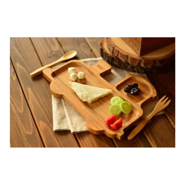 Vaikiškas traukinio formos indų rinkinys iš bambuko Bambum-image-3