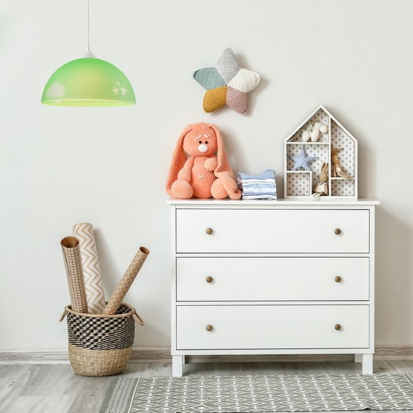 Vaikiškas šviestuvas žalios spalvos ø 30 cm su stiklo gaubtu Day & Night – LAMKUR-image-2