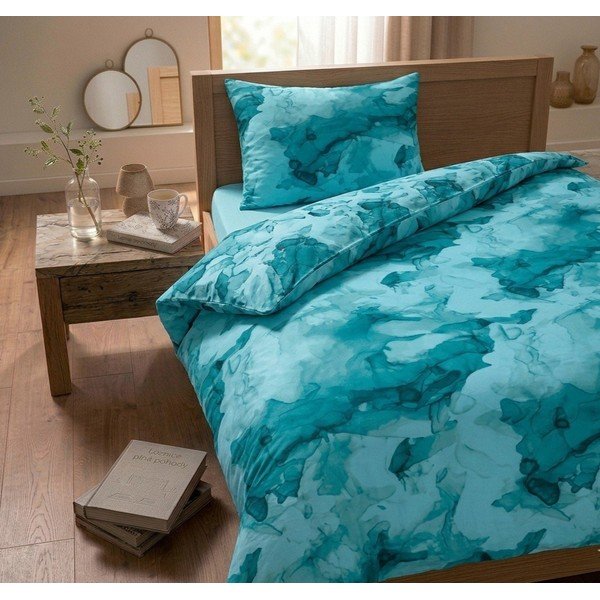 Turkio spalvos iš satino medvilnės viengulė patalynė 140x200 cm Deluxe Minerals – My House-image-1