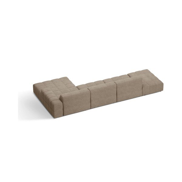Smėlio spalvos kampinė sofa iš šenilinio audinio (su dešiniuoju kampu/su gultu) Chicago – Cosmopolitan Design-image-2