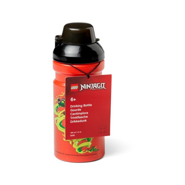 Raudonas vandens buteliukas su juodu dangteliu LEGO® Ninjago, 390 ml-image-2