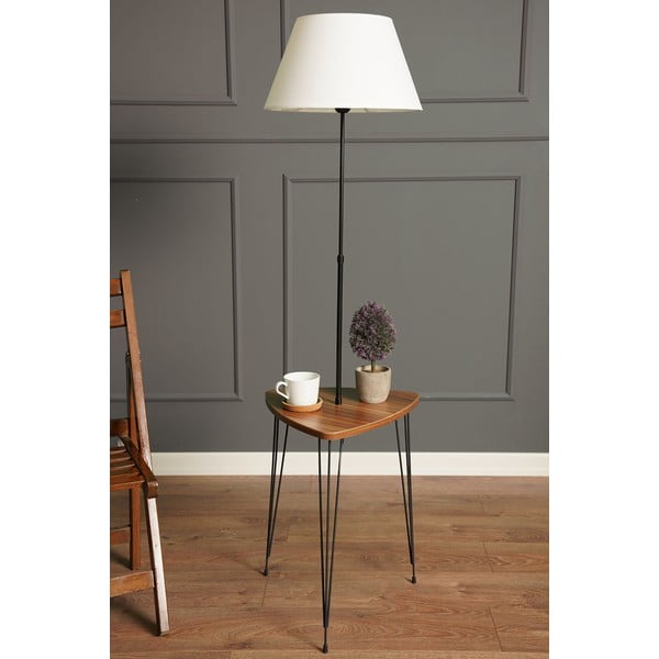 Pastatomas šviestuvas baltos spalvos/natūralios spalvos (aukštis 147 cm) su tekstiliniu gaubtu – Opviq lights-image-1