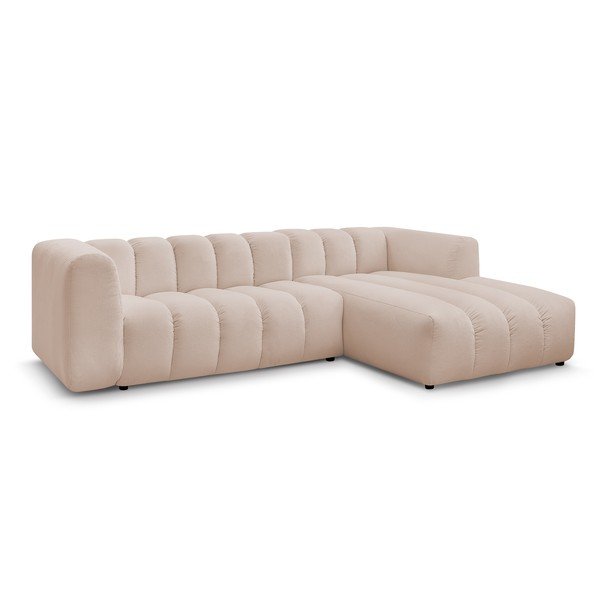 Smėlio spalvos kampinė sofa (su dešiniuoju kampu/su gultu) Talia – Bobochic Paris-image-3