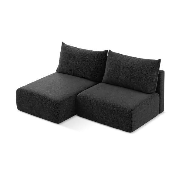Juodos spalvos sulankstoma/su sandėliavimo vieta kampinė sofa (su kairiuoju kampu) Kalena – Makamii-image-3