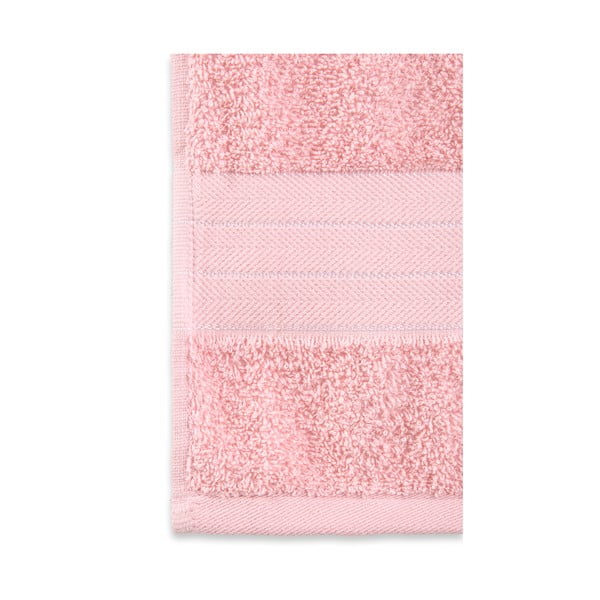 Iš frote audinio iš medvilnės rankšluosčiai rožinės spalvos 4 vnt. 50x100 cm – Good Morning-image-2