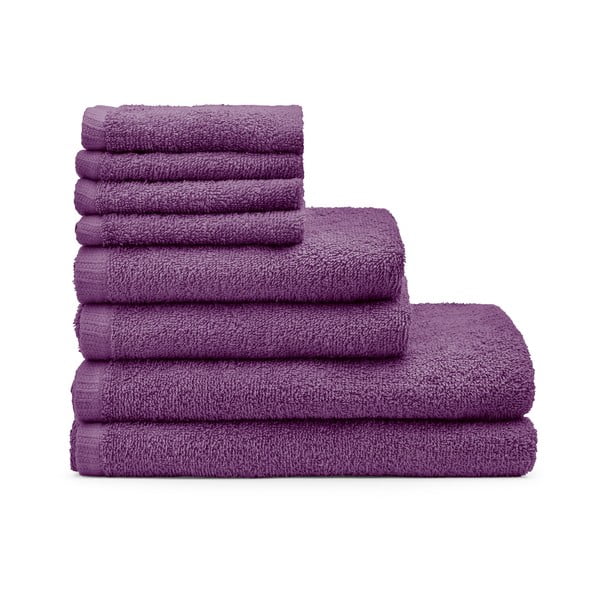 Violetinės spalvos greitai džiūstantys/iš frote audinio iš medvilnės vonios rankšluosčių rinkiniai 8 vnt. Quick Dry – Catherine Lansfield