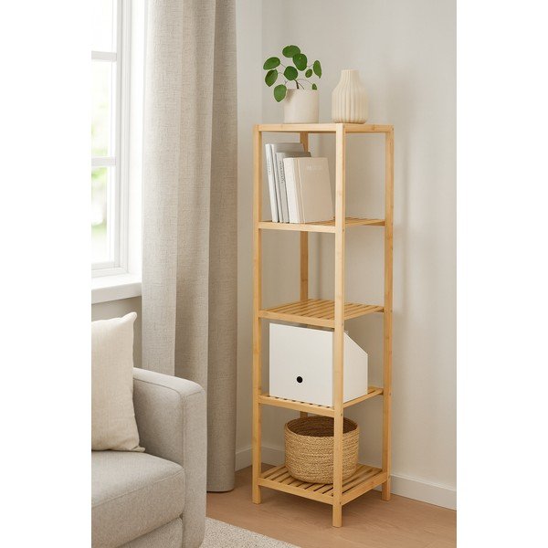 Natūralios spalvos iš bambuko vonios lentyna 37x140 cm Skaren – Bonami Essentials-image-4