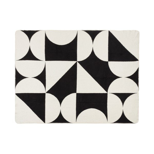 Juodos spalvos/kreminės spalvos antklodė ir pledas 150x200 cm Tul – noo.ma