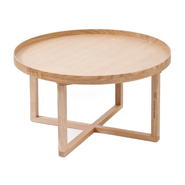 Apvalus medinis stalas iš ąžuolo medienos Wireworks, Ø 66 cm
