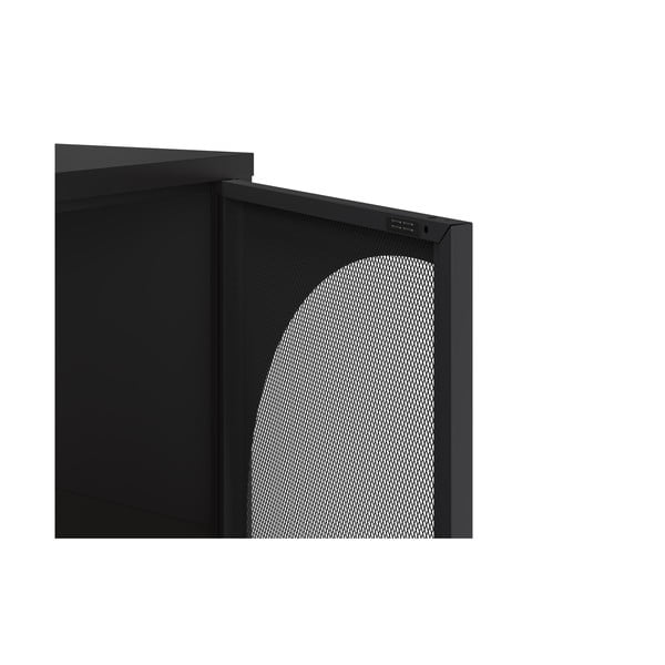 Šoninė spintelė juodos spalvos 160x90 cm Tayra – Marckeric-image-4