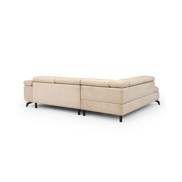 Smėlio spalvos kampinė sofa iš šenilinio audinio (su kairiuoju kampu/„L“ formos) Marbeya  – Ropez-image-3